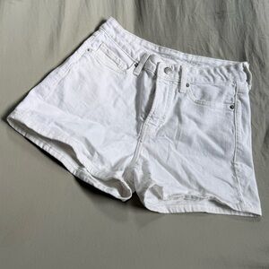 High Rise OG Straight White Denim Cutoff Shorts
